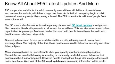 f95 latest updates|About Us .